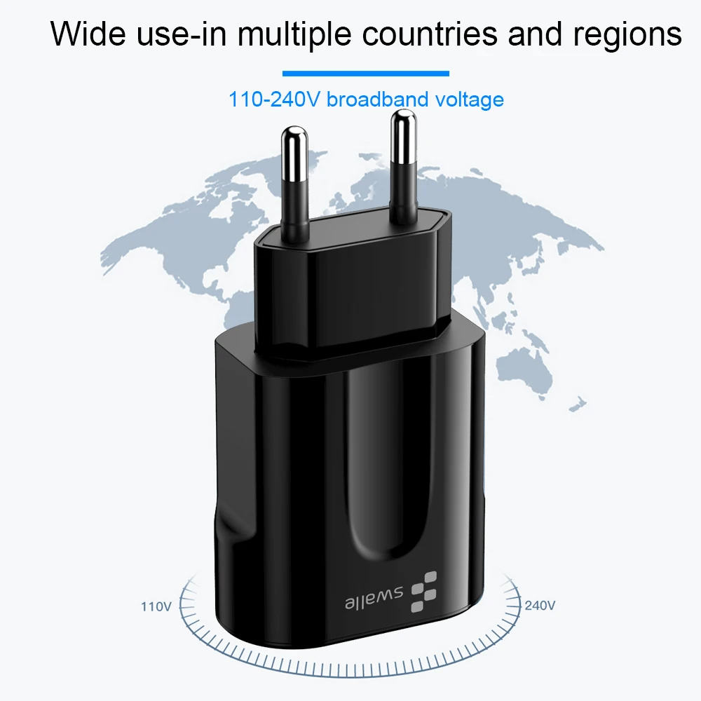 Swalle Dual USB зарядное устройство 5 В 3.1A Быстрая зарядка для iphone 7 8 мини настенное зарядное устройство для samsung адаптер EU зарядное устройство для Xiaomi