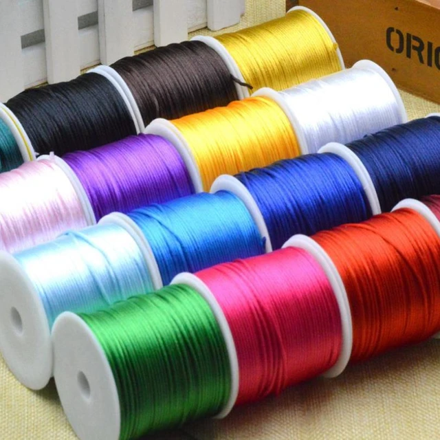 2 Rolls 3mm Silk Cord Chinese Knot String Beading Thread for Bracelet  Making DIY 1mm Rattail Cord Nylon String Cord Nylon String Rattail Cord  Crafts