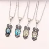 Boho Female Crystal Jewelry Set Charm Silver Color Dangle Earring For Women Vintage Owl Bracelet Wedding Chain Necklace 4