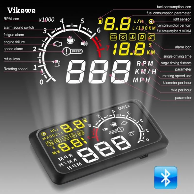 Система предупреждения о превышении скорости Vikewe X3 автомобильный HUD Дисплей 5