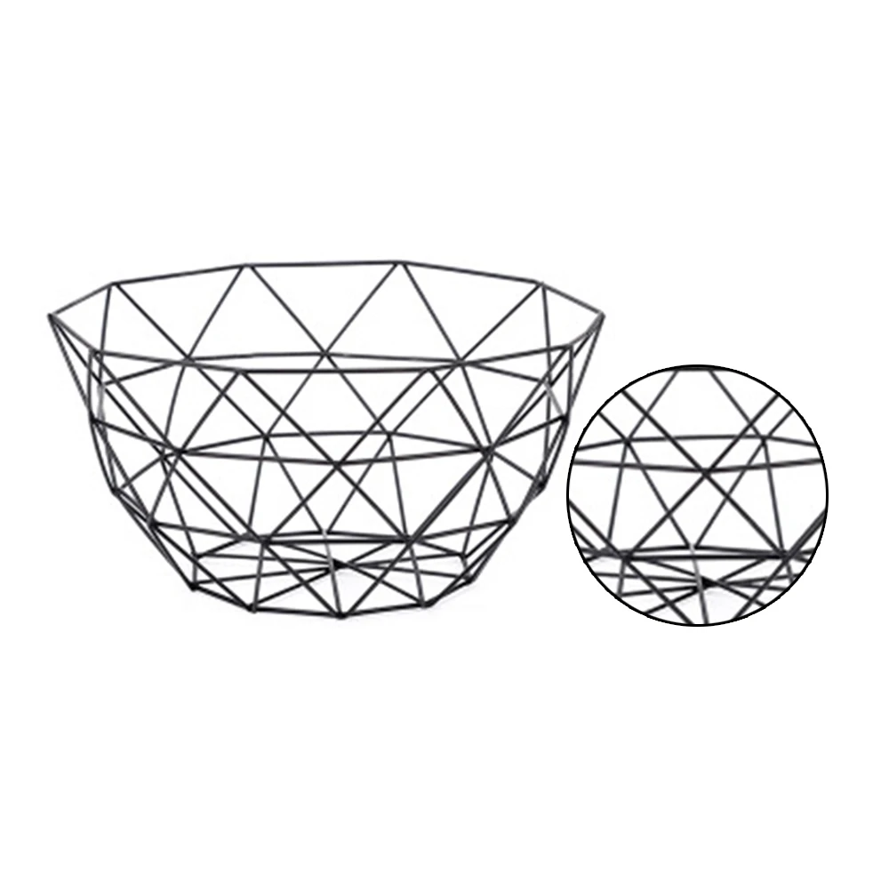 

Nordic Geometric Fruit Vegetable Iron Wire Basket Fruit Plate Kitchen Storage Desktop Display Vegetable Wine Trays