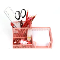 Mesh Desk Organizer Metal Office Storage Box with Compartment Stationery Holder Office Supplies 2