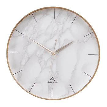 

Simple Metal Wall Clocks Glass Silent Creativ Gold Modern Nordic Design Wall Clock Marble Reloj Pared Home Decoration BE50wc