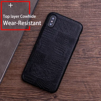 

leather phone case for iphone X XS XS MAX XR for iPhone 11 11Pro 6 7 plus 8 8plus 6s Cowhide case business back cover