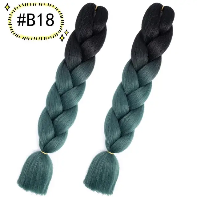 Jumbo Braiding Hair Extensions Kanekalon Braiding Hair 24 Inch Ombre Multiple Tone Colored Synthetic Hair for Women B18