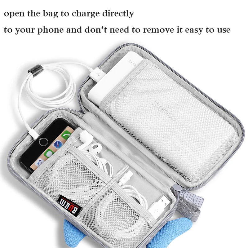 BUBM портативный 20000mAh мультяшный внешний аккумулятор сумка, мульти-банк функциональной способности Зарядное устройство USB кабель сумка для хранения, цифровая сумка для хранения