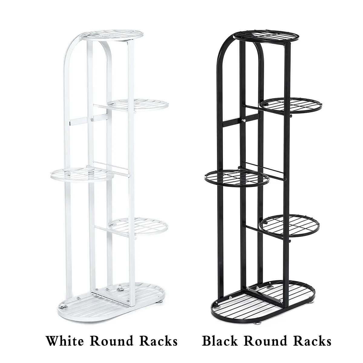 

5-Tiers Iron Art Tree Design Plant Stand Holder Flower Pot Rack Garden Shelf Stand Outdoor Indoor Black White