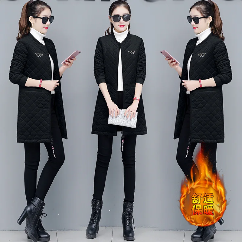 

Winter Coat Women's Mid-length 2018 Winter New Style Korean-style Fashion Loose And Plus-sized Slimming Thin Cotton-padded Cloth