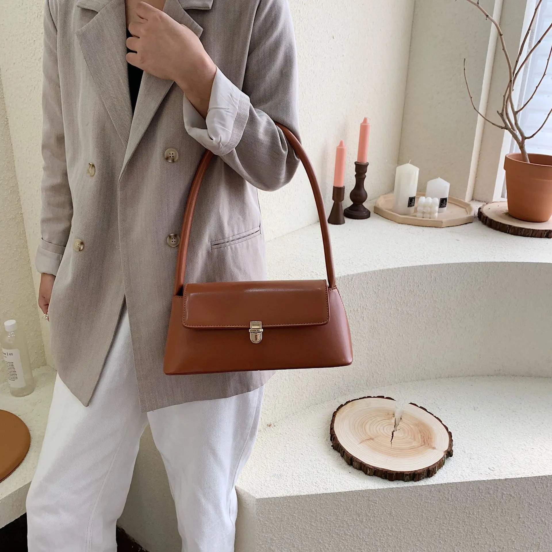 

Medieval Baguette Bag WOMEN'S Bag 2019 New Style Autumn And Winter Retro Fashion Shoulder Bag Hand Armpit Bag