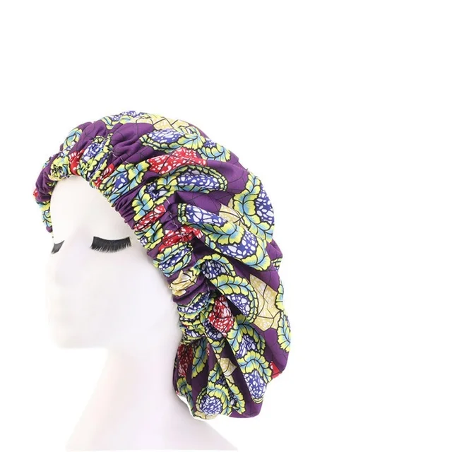 New Extra Large Satin Lined Bonnet Women Big Size Beauty Print Satin Silk Bonnet Sleep Night Cap Head Cover Bonnet Hat Wholesale style10