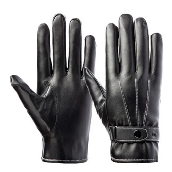 

Windproof PU Leather Ski Gloves Cold Protection Touch Screen Cycling Non-slip Gloves Men Women Thickening Fleece Waterproof