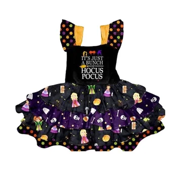 

Fashion baby girl party dress Boutique children clothing Halloween kids twirl dress