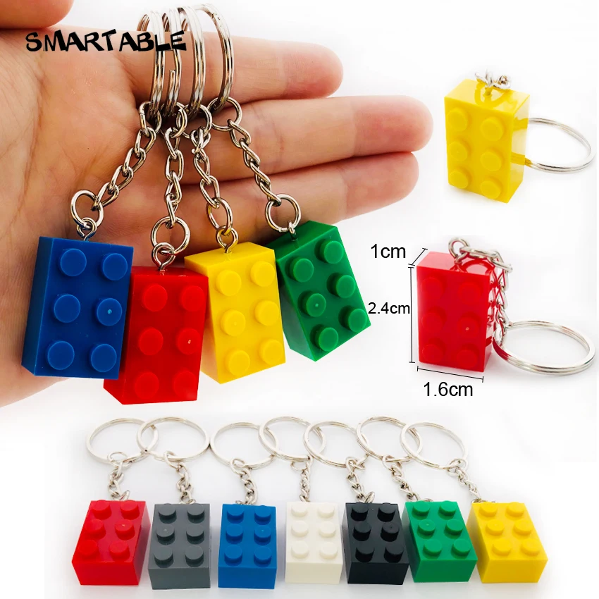 Smartable Brick 2x4 2x2 2x3 1x4 Key Chain Building Block Toy For