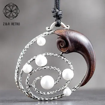 

Women's Sandalwood Accessories Bijouterie Female Pendants Jewelry Suspension Decoration Presents Large Massive Necklaces Lovers