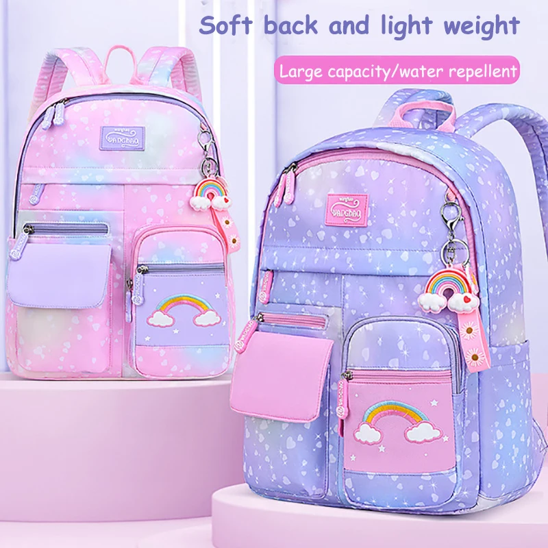 New Children's Backpacks Waterproof Girls Schoolbags Cartoon Clouds Print Kids Book Bag Breathable Fashion Children's Bags 6-12Y