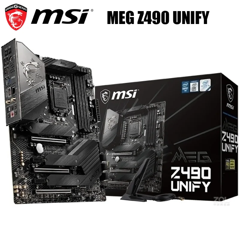 Новая материнская плата MSI Мег Z490 UNIFY LGA 1200 Intel DDR4 128 ГБ M.2 PCI-E 4 0 10-го поколения Core Wi-Fi 6