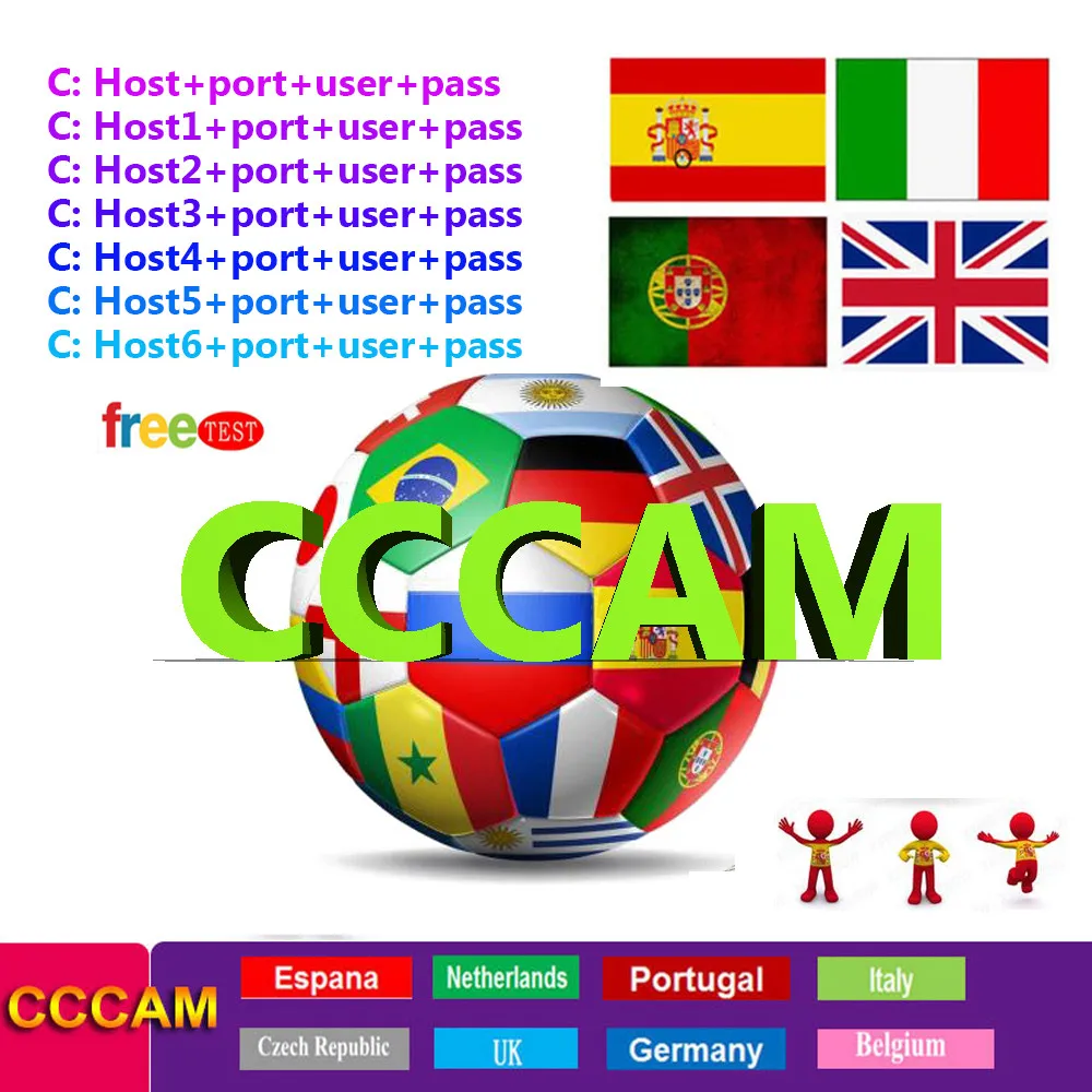 GTmedia CCCAM 4 резких перемен температуры линии для спутниковых рецепторов Европа 1 год ES Испании Великобритании резких перемен температуры для
