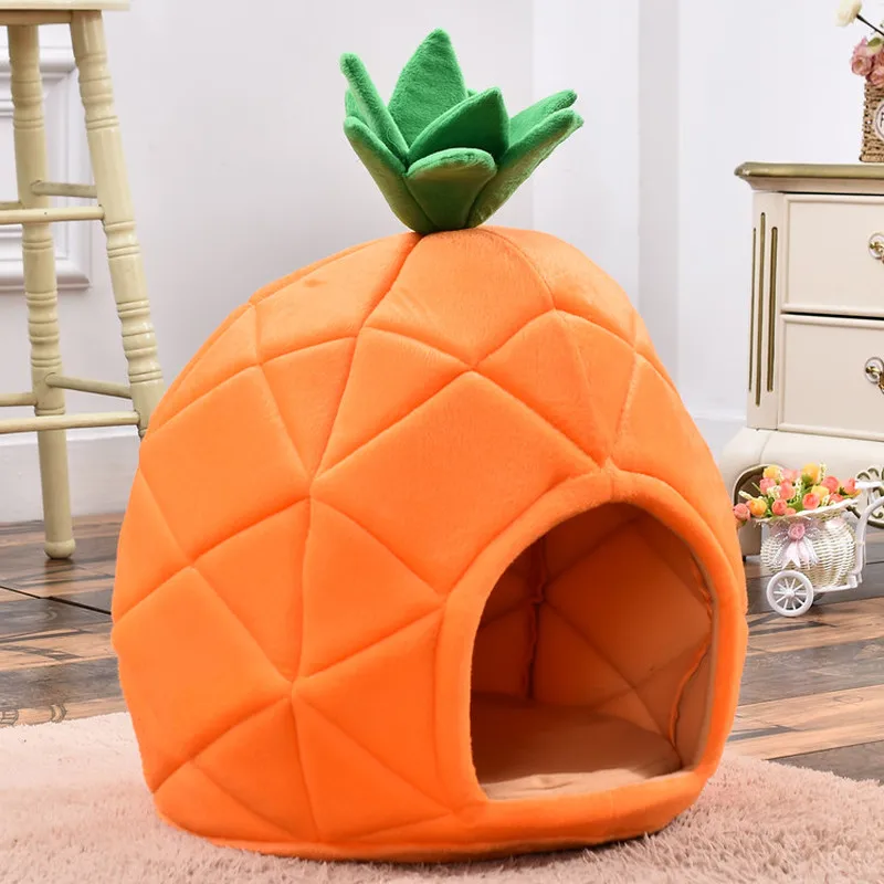 Pet Dog Bed Creative Pineapple Warm Soft Kennel Fruit Cat Dog House Sleeping Pad Animal Puppy Cave Sleeping Mat Fruit Pet Nest Pet Dog Bed Creative Pineapple Warm Soft Kennel Fruit Cat Dog House Sleeping Pad Animal Puppy Cave Sleeping Mat Fruit Pet Nest