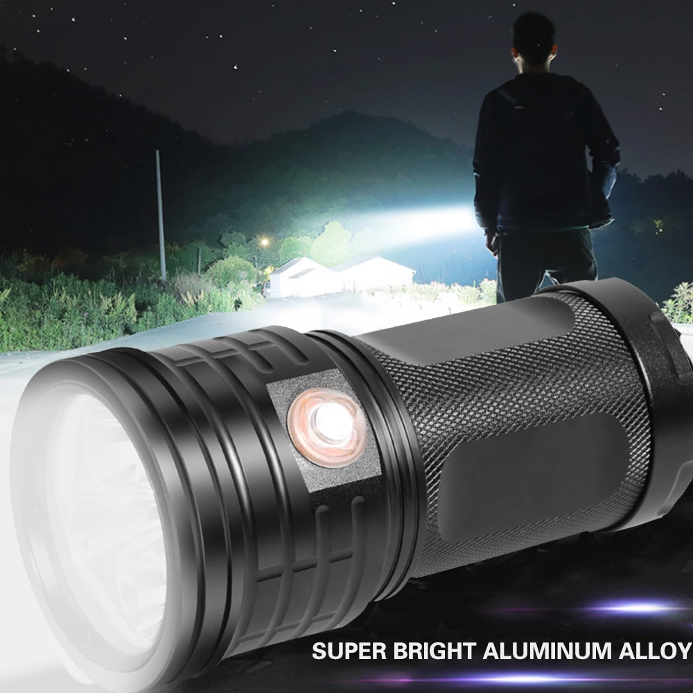 Long Spotlight Portable and Convenient USB Rechargeable IPX5 Waterproof Flashlight Aluminum Alloy Led Strong