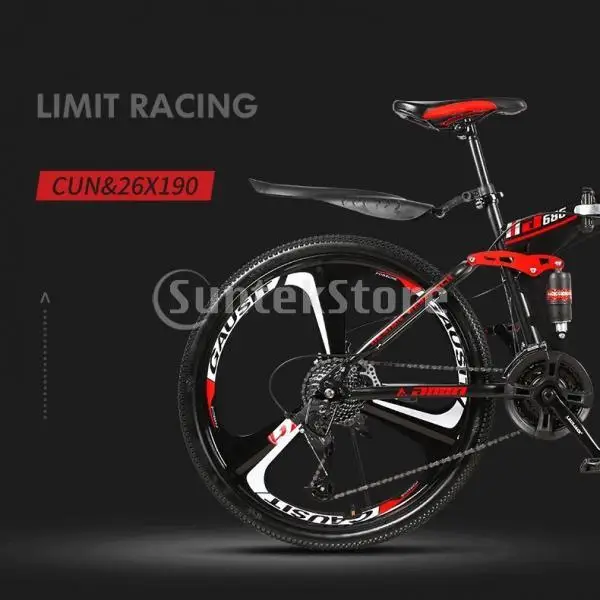 Women Men Folding Mountain Bike MTB Commuting Bicycle Integrated Wheel Road Town Tour Bikes Basket Commuters Urban Cycle 26inch