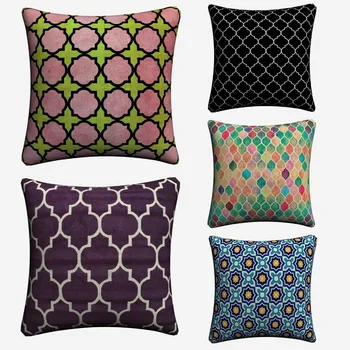 

Morocco Geometric Simple Patterns Decorative Cotton Linen Cushion Cover 45x45 cm For Sofa Chair Pillowcase Home Decor Almofada