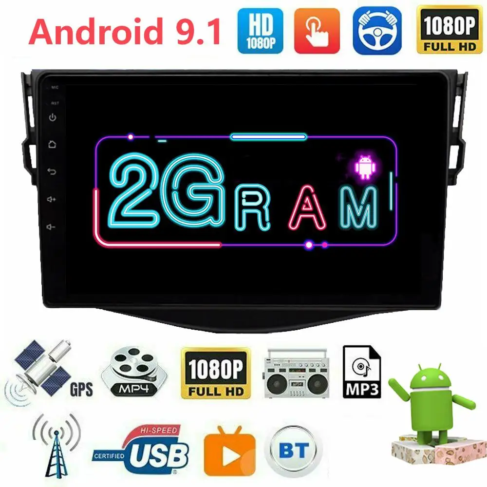 Автомагнитола 2DIN на Android 9 1 с GPS-навигацией для Toyota RAV4 2007-2011 | Автомобили и