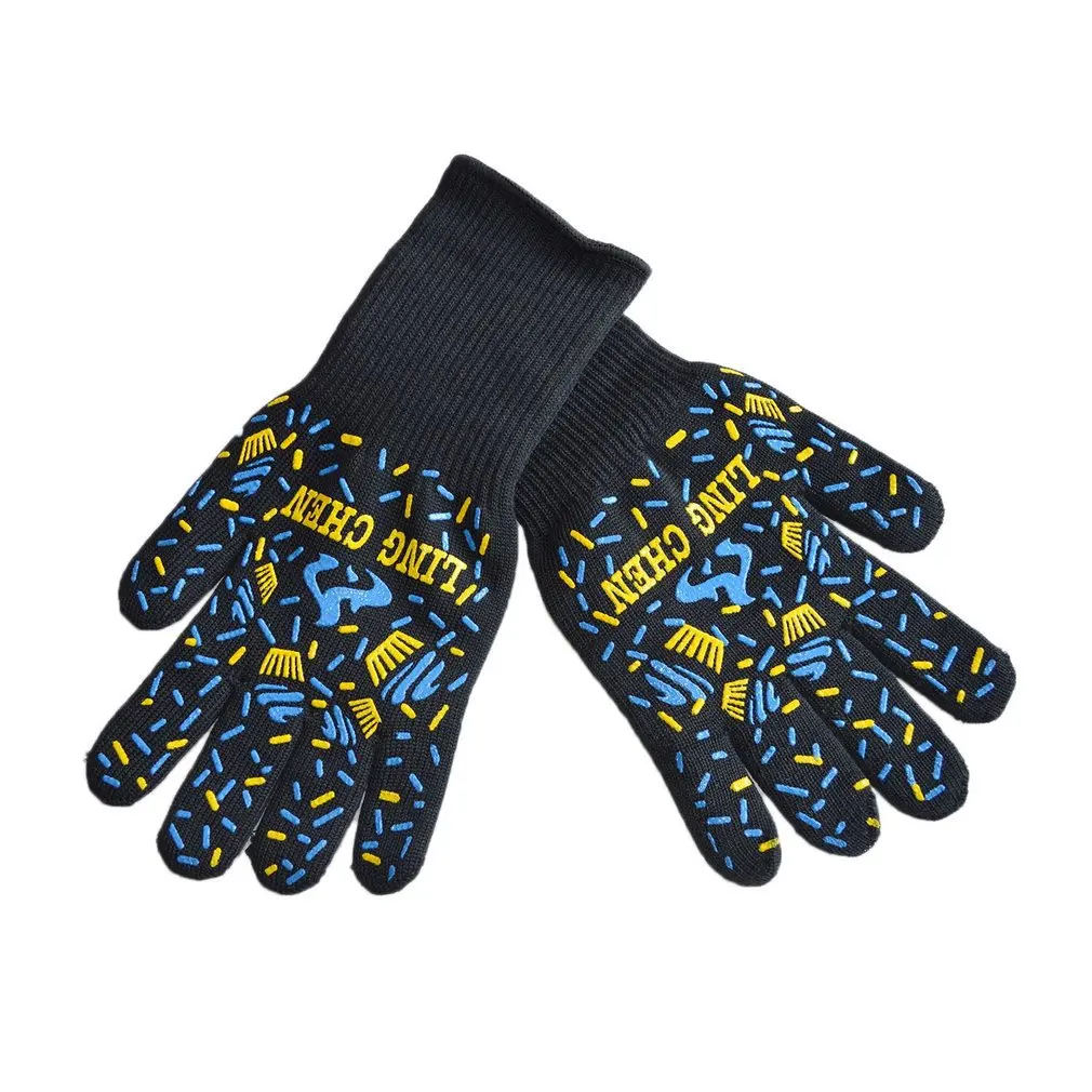 1 пара термостойкие перчатки полезные бекон микроволновки силиконовые рукавицы для печи и кевлар высокая термостойкость