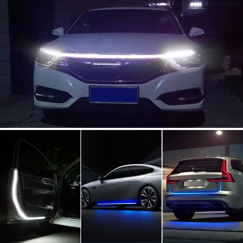 Led Strip Lights Led Car Lights Led Lights Led Atmosphere Lamp Led Light Strip Led Car Decorative Lights Led Car Decoration Lamp Car Ambient Lights Led Atmosphere Lighting Car Hood Daytime Running Light Strip Waterproof Flexible LED Auto Decorative Atmosphere Lamp Ambient Backlight 12V Universal