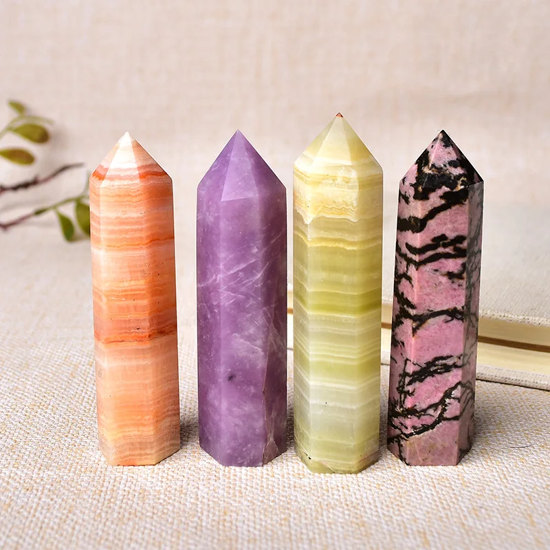 Natural Healing Crystal Point Wand Set – 36 Vibrant Colors of Polished Stone Towers for Energy, Meditation, and Home Décor