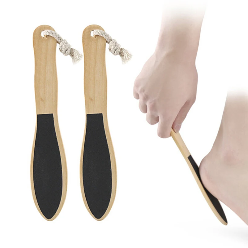 1Pcs Portable Sandpaper Foot File Callus Dead Skin Remover Pedicure Wood+sandpaper Handle Pedicure Tools Callus Remover New