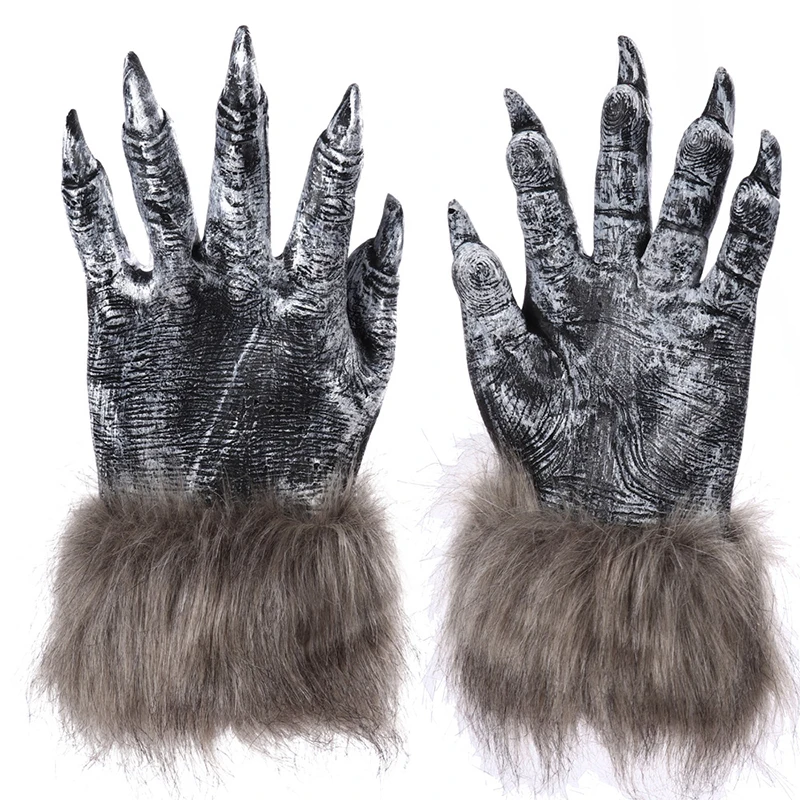 

New 1 Pairs Simulation Wolf Claw Gloves Costumes Cosplay Gift Props Fashion Women Men Gloves Silicone Rubber Halloween 2020