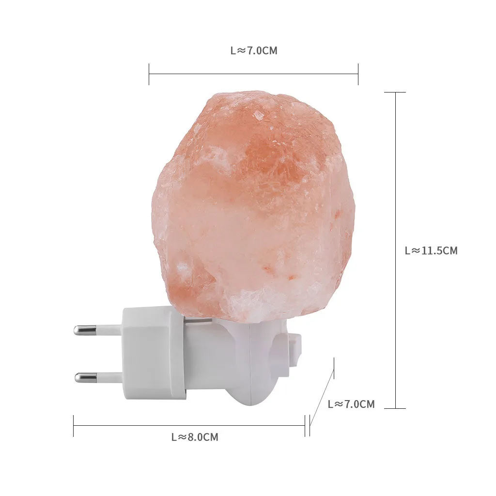 Штепсельный ночник US/EU вращающийся цилиндр Гималайская кристаллическая соль лампа Кристалл Рок прикроватная ночник украшение комнаты огни