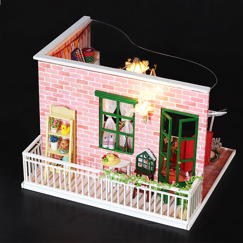 Мебель DIY Кукольный дом Рождественские подарки ручной сборки 3D деревянные модели кукольные домики наборы игрушек для детей