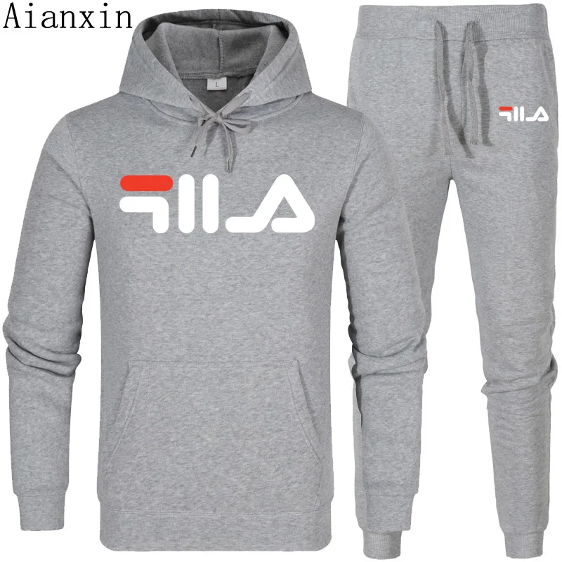 

Plus Size Hooded Hoodies + Pants Sets 2 Pieces Set Men Tracksuits 2019 Autumn Pure Color Casual Mens Sporting Wear Suits