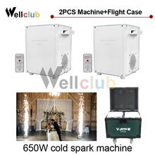 2pcs with Case dj sparkler 650W cold spark machine For Wedding Stage Fireworks Machine DMX Remote Control flame effect machine