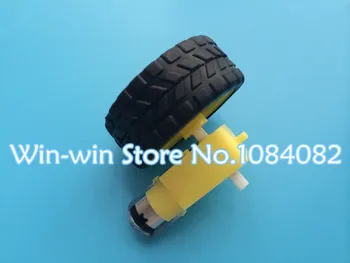 

Free shiping !!! 8set 8lot=16pcs Deceleration DC motor + supporting wheels , a / smart car chassis, motor / robot car wheels