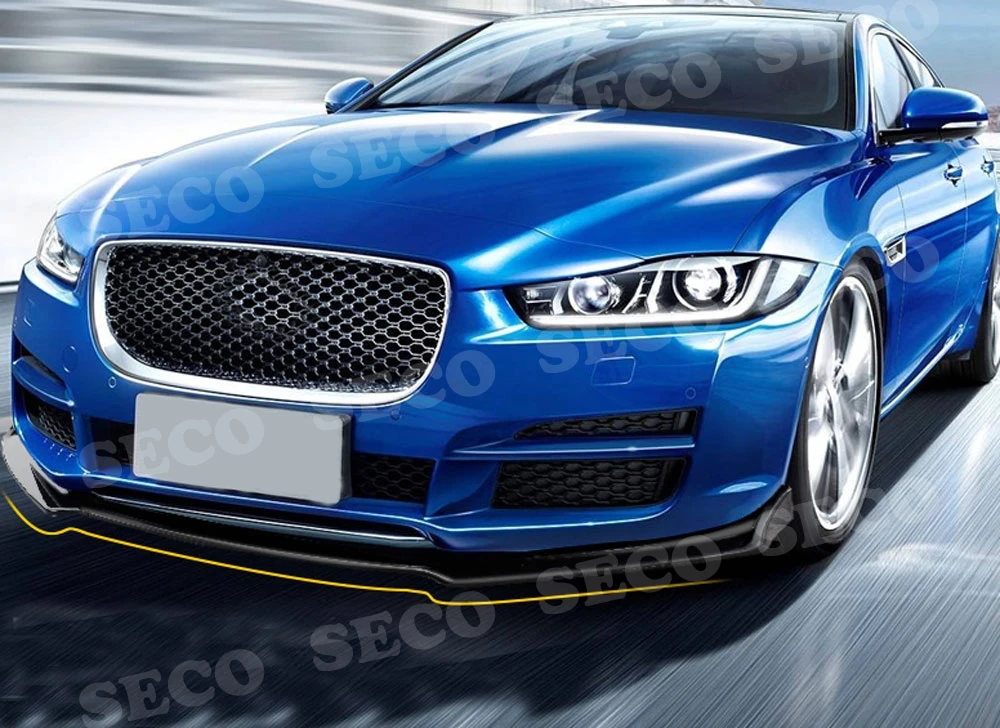 Передний передний спойлер для губ ford, Jaguar XE- ABS глянцевый черный 3 шт./компл. головка бампера подбородок Лопата защита автомобиля Стайлинг