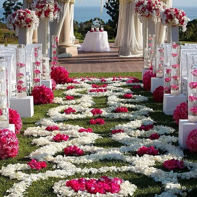 10000 шт./лот, шелковые лепестки роз для свадебного украшения, романтические искусственные лепестки роз, свадебный цветок розы 6Z