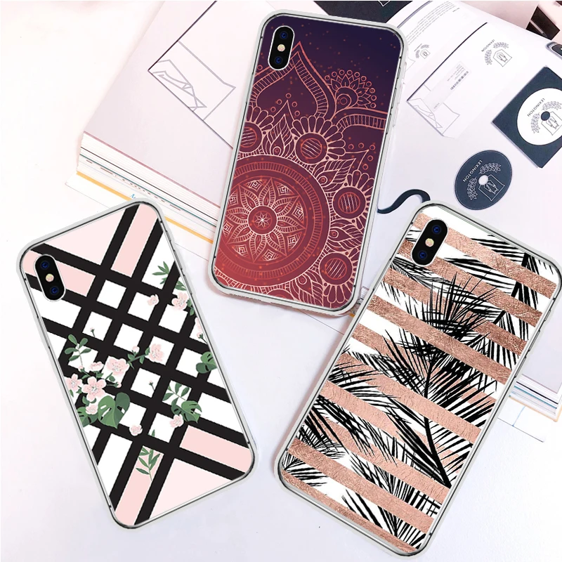 

Geometric phone case For iphone Xs MAX XR X 7 8 plus 11 11Pro 11 MAX Back Cover Floral Phone Case For iphone 6 7 plus