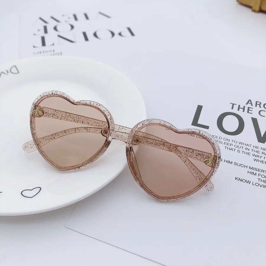 womens ray bans Fashion Heart Children Sunglasses Boys Girls Sun Glasses Baby Brand Design Vintage Kids Sunglasses Gradient Plastic Uv400 rose gold sunglasses Sunglasses