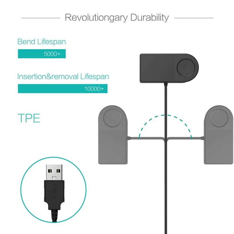 

1 Meter Smartwatch Charger Clip Cable For Garmin Forerunner 110, 210 Power Data Charging Cord