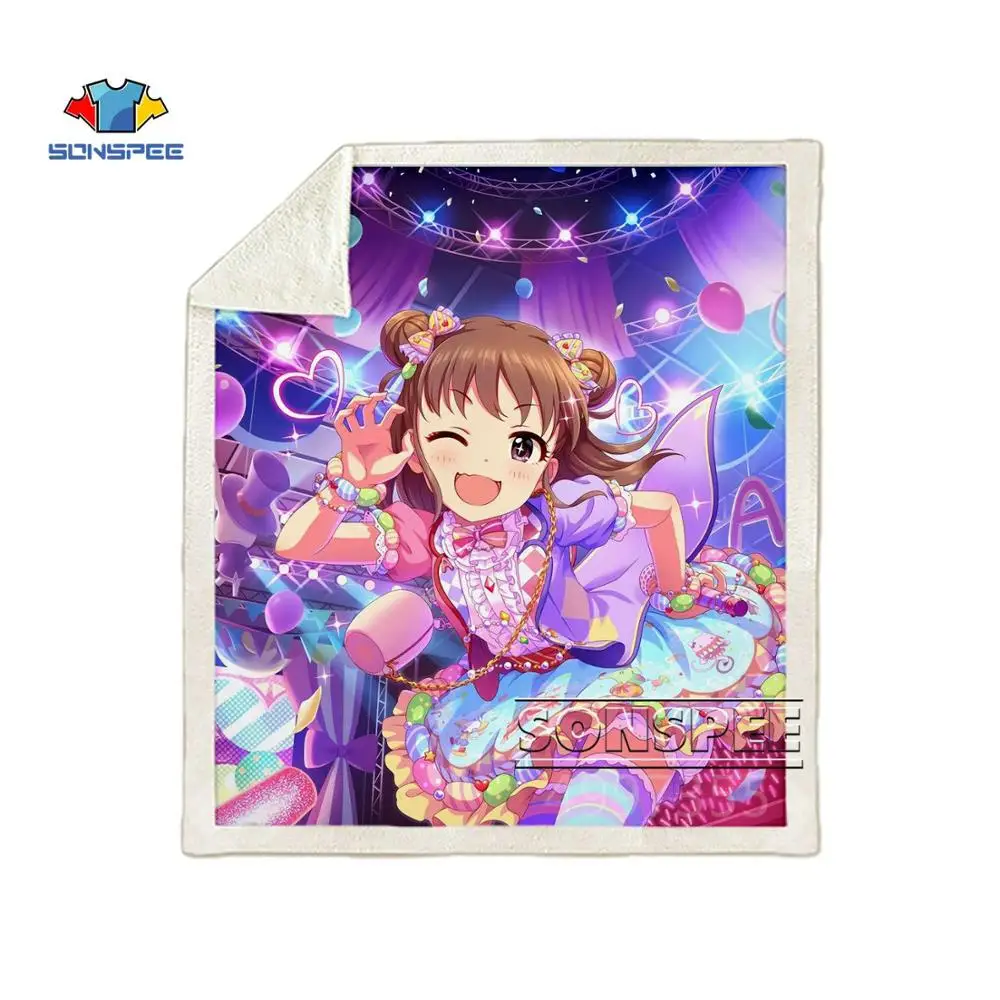 SONSPEE Idol Master Золушка Девушка Дети взрослый 3d принт одеяло Теплый диван одеяло покрывало путешествия постельные принадлежности магазин при фабрике K110 - Цвет: 3