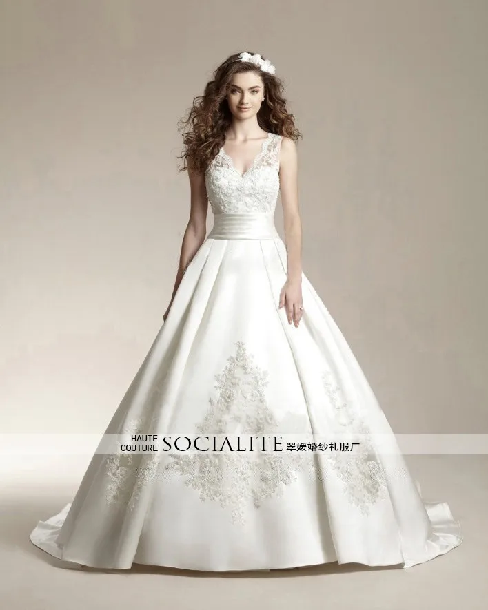 Бальное свадебное платье Casamento vestido de noiva новые модные сексуальные платья с v-образным вырезом и аппликацией для матери невесты