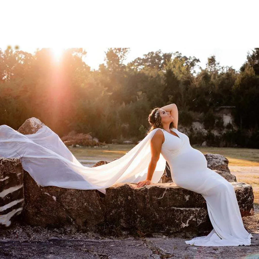 Женский реквизит для фотосъемки, vestidos baby shower, без рукавов, Швабра для пола, для беременных, однотонное платье, roupa gestante fotografia# y2