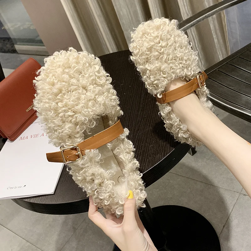 

Casual Woman Platform Shoes Loafers Fur Autumn Slip-on 2019 Fashion Women's Round Toe Flats Fall New Comfortable Slip On Nurse