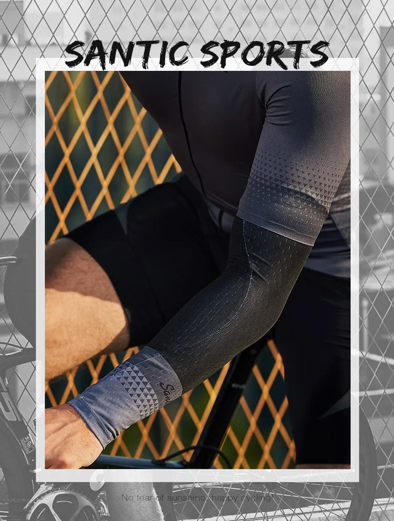 New Santic Cycling Arm Warmers Breathable UV Sun Protection Arm Sleeve Fitness for Basketball Running Cuff Cover Protective