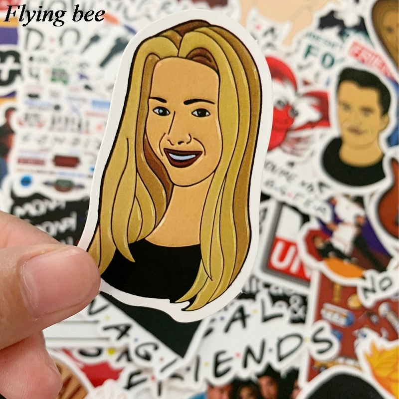 100 компл./лот Flyingbee 50 шт./компл. друзья ТВ-шоу ПВХ наклейки для DIY багажа ноутбука скейтборд автомобиля забавные наклейки X0578