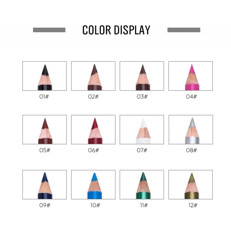 12 Color Easy-To-Wear Makeup Lips Lip Liner Pencil Cosmetic Eyeliner Lip liners