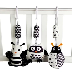 Sonajero colgante de animales de dibujos animados, juguete con carillones de viento, cama de bebé, cuna, asiento de coche, cochecito de viaje, juguetes de felpa suave, regalo de cumpleaños