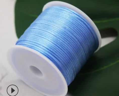 50Meters X 1MM Chinese Knot Rattail Satin Cord for Braided Macrame String Jewelry Findings Beading Rope 34 Colours 